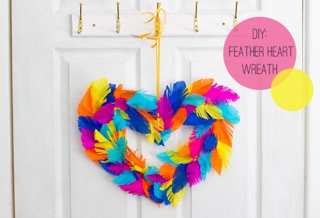 feather heart wreath